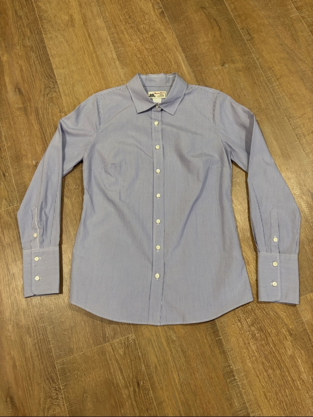 J. Crew Light Blue Pinstripe Dress Shirt Size 0